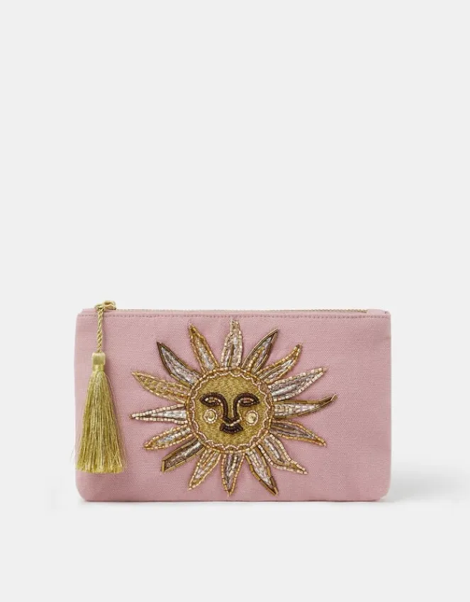 Accessorize Sun Embellished Zip Pouch