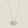 Accessorize Textured Coin Pendants Necklace Silver
