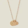 Accessorize Textured Coin Pendants Necklace Gold