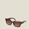 Accessorize Tortoiseshell Crystal Cat Eye Sunglasses