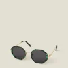 Accessorize Tortoiseshell Hexagon Sunglasses