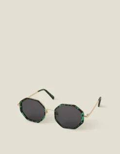 Accessorize Tortoiseshell Hexagon Sunglasses