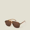 Accessorize Tortoiseshell Retro Aviator Sunglasses