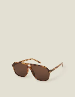 Accessorize Tortoiseshell Retro Aviator Sunglasses