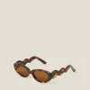 Accessorize Tortoiseshell Wavy Oval Sunglasses