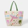 Accessorize Tropical Embroidered Tote Beach Bag