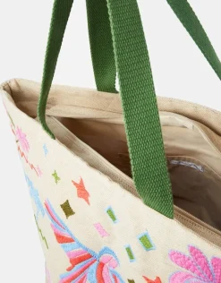 Accessorize Tropical Embroidered Tote Beach Bag