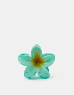 Accessorize Tropical Flower Claw Clip Turquoise