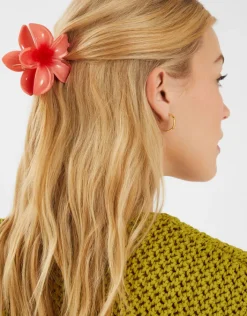 Accessorize Tropical Flower Claw Clip Orange