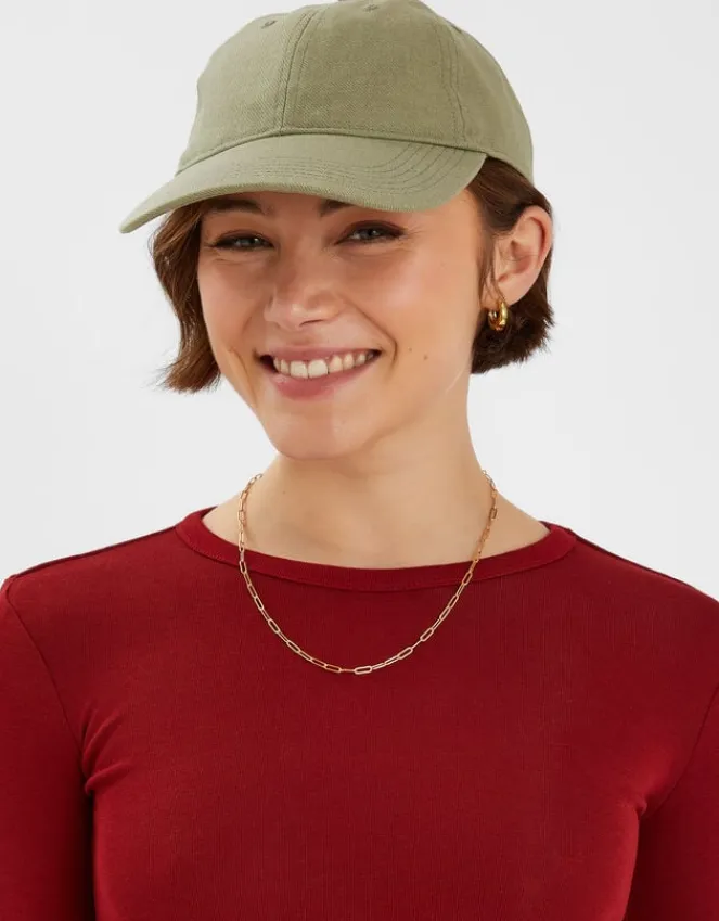 Accessorize Twill Baseball Cap Green