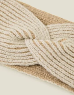 Accessorize Twist Knit Bando Headband Natural