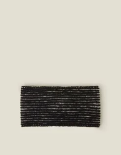 Accessorize Twist Knit Bando Headband Black