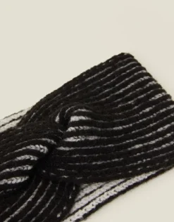 Accessorize Twist Knit Bando Headband Black