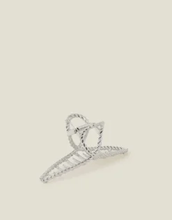Accessorize Twisted Metal Claw Clip Silver