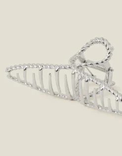 Accessorize Twisted Metal Claw Clip Silver
