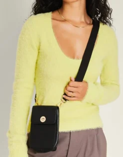 Accessorize Twist-Lock Leather Phone Bag