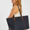 Accessorize Two Tone Zip Tote Bag