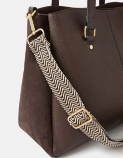 Accessorize Webbing Strap Faux Leather Shoulder Bag