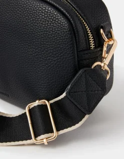 Accessorize Webbing Strap Small Crossbody Bag Black