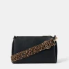 Accessorize Webbing Strap Suedette Crossbody Bag Black