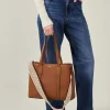 Accessorize Webbing Strap Tote Bag Tan