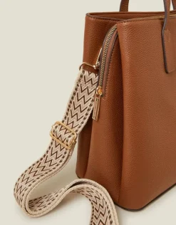 Accessorize Webbing Strap Tote Bag Tan