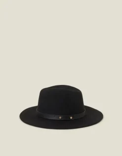 Accessorize Wool Fedora Hat Black