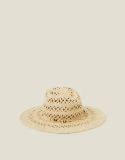 Accessorize Woven Beaded Fedora Hat