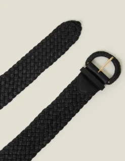 Accessorize Woven Buckle Belt Black