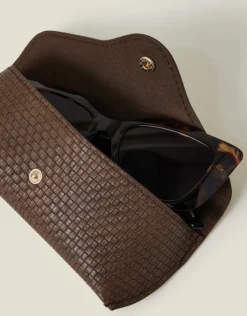 Accessorize Woven Faux Leather Sunglasses Case