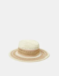Accessorize Woven Fedora Hat