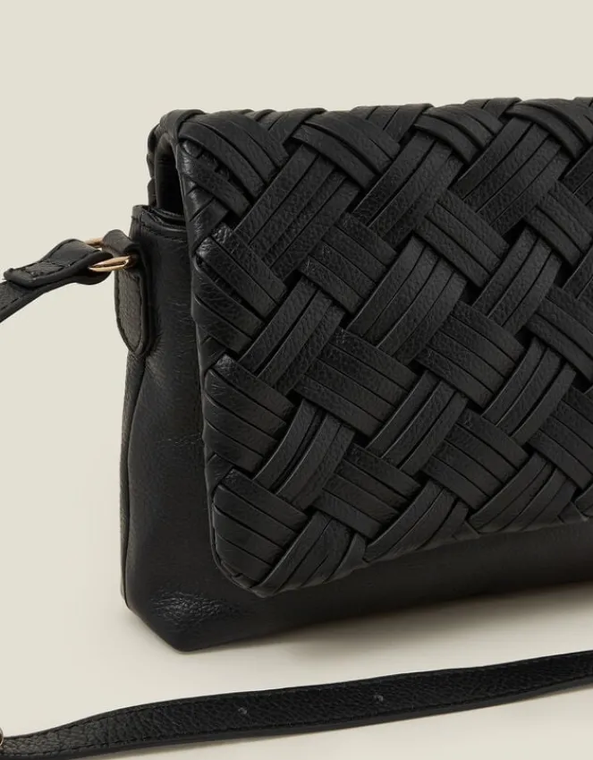 Accessorize Woven Leather Cross-Body Bag