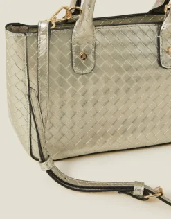 Accessorize Woven Metallic Handbag