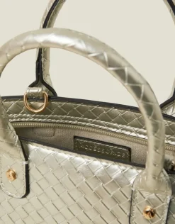 Accessorize Woven Metallic Handbag