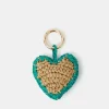 Accessorize Woven Raffia Heart Bag Charm