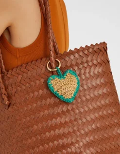 Accessorize Woven Raffia Heart Bag Charm