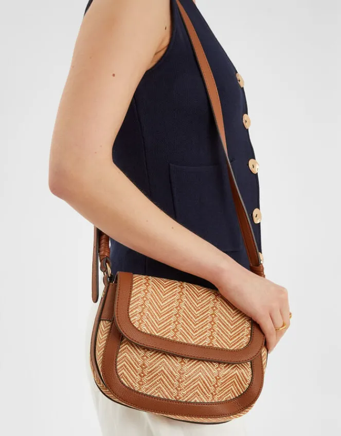 Accessorize Woven Satchel Cross-Body Bag