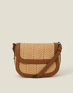 Accessorize Woven Satchel Cross-Body Bag