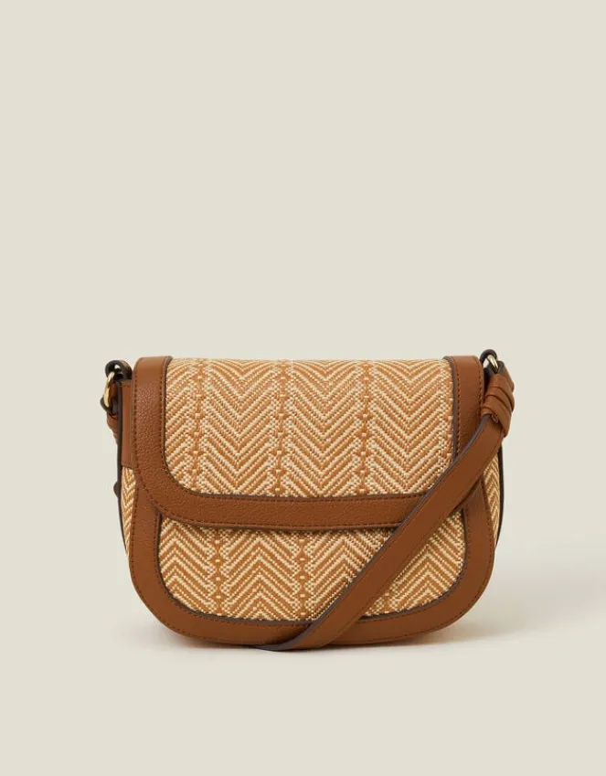 Accessorize Woven Satchel Cross-Body Bag