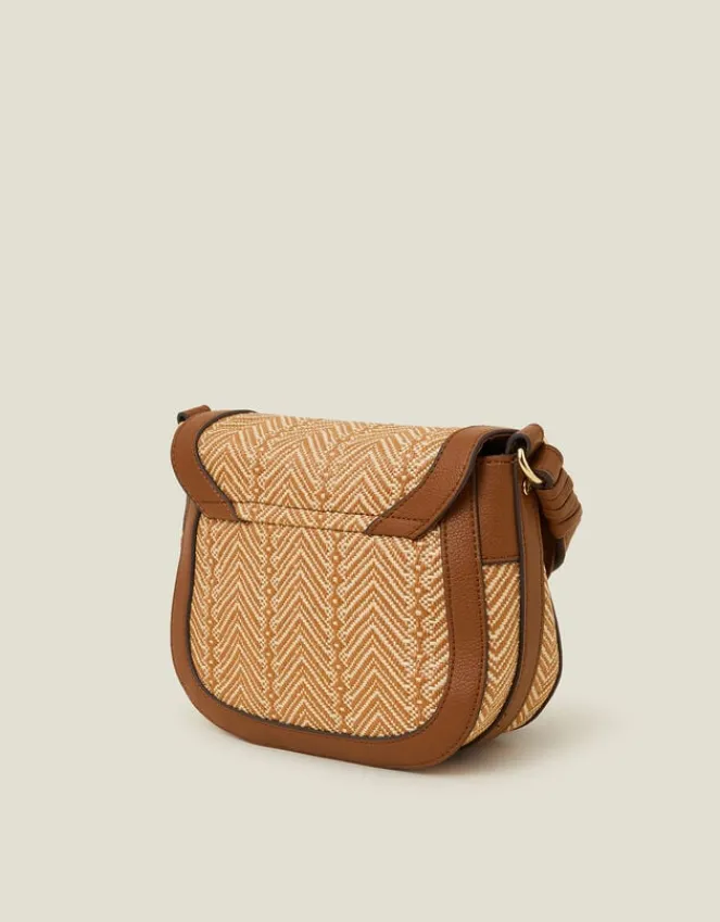 Accessorize Woven Satchel Cross-Body Bag