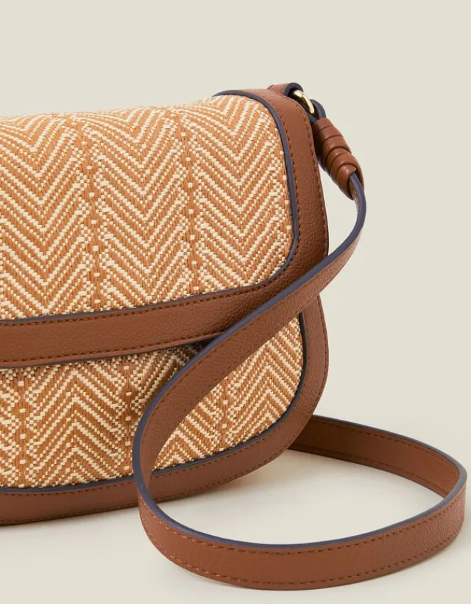 Accessorize Woven Satchel Cross-Body Bag