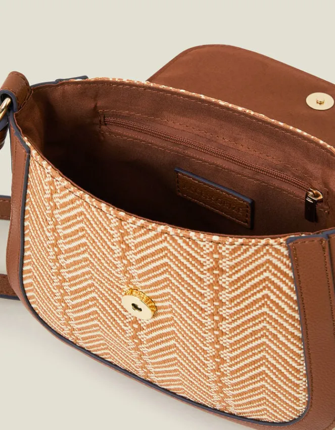 Accessorize Woven Satchel Cross-Body Bag