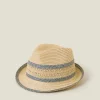 Accessorize Woven Straw Trilby Hat