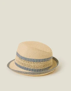 Accessorize Woven Straw Trilby Hat