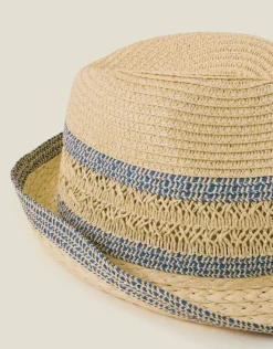 Accessorize Woven Straw Trilby Hat