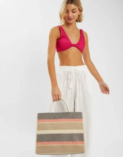 Accessorize Woven Stripe Tote Bag