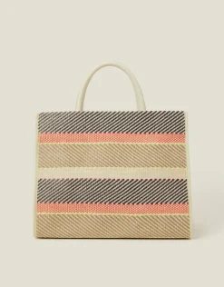Accessorize Woven Stripe Tote Bag