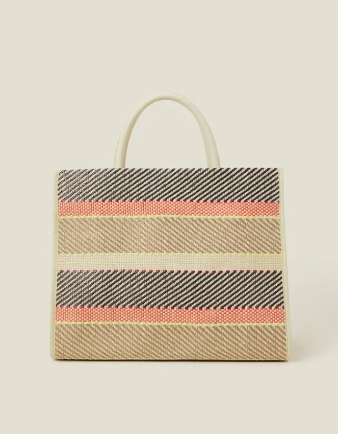 Accessorize Woven Stripe Tote Bag