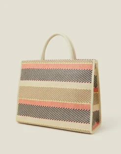 Accessorize Woven Stripe Tote Bag