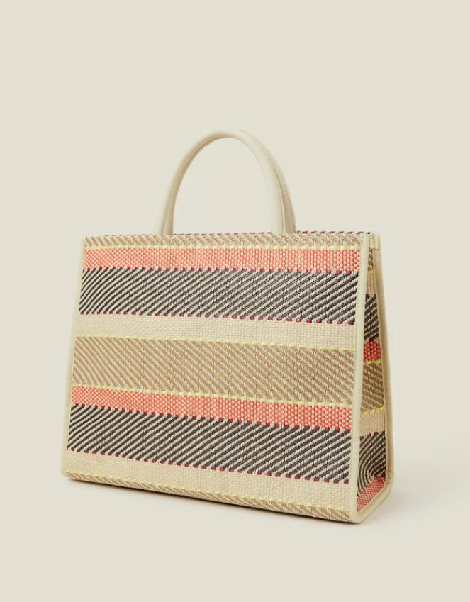 Accessorize Woven Stripe Tote Bag